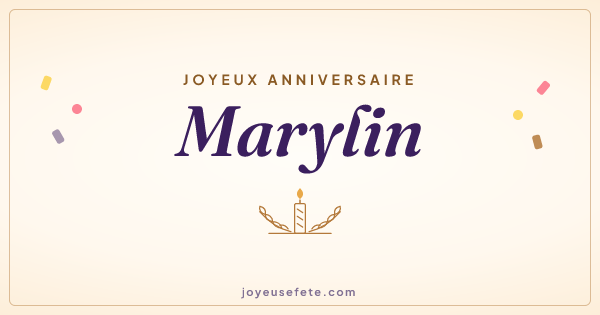 Image « Joyeux anniversaire Marylin » au format large