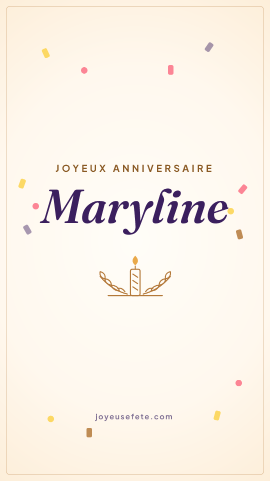 Image « Joyeux anniversaire Maryline » au format story