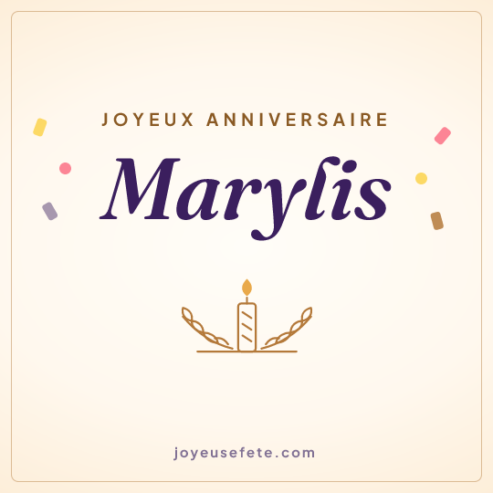 Image carrée « Joyeux anniversaire Marylis » pour WhatsApp