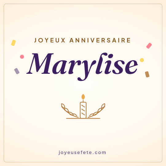 Image carrée « Joyeux anniversaire Marylise » pour WhatsApp