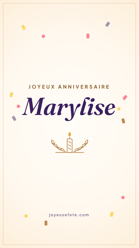 Image « Joyeux anniversaire Marylise » au format story
