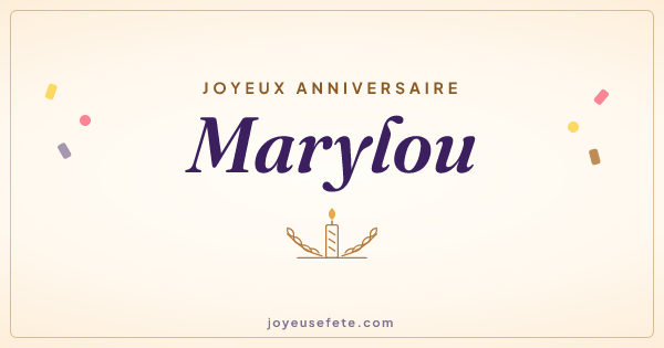 Image « Joyeux anniversaire Marylou » au format large
