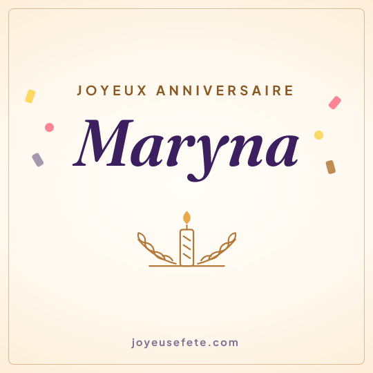 Image carrée « Joyeux anniversaire Maryna » pour WhatsApp