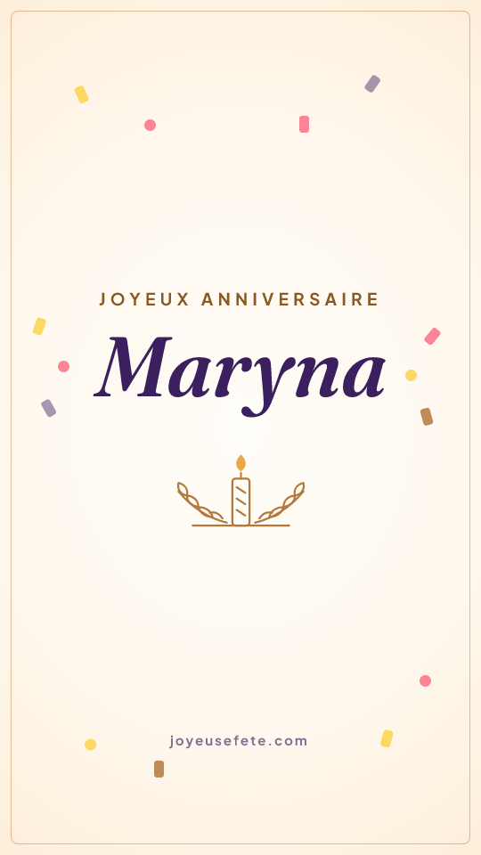 Image « Joyeux anniversaire Maryna » au format story