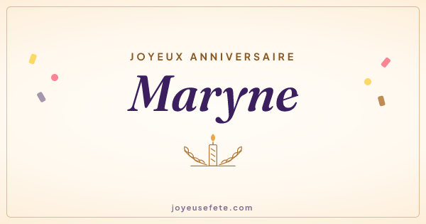 Image « Joyeux anniversaire Maryne » au format large