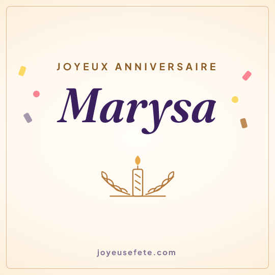 Image carrée « Joyeux anniversaire Marysa » pour WhatsApp