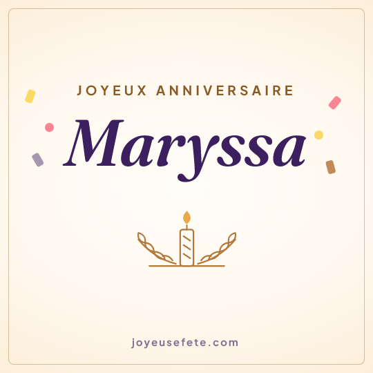 Image carrée « Joyeux anniversaire Maryssa » pour WhatsApp