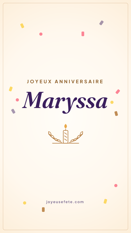 Image « Joyeux anniversaire Maryssa » au format story