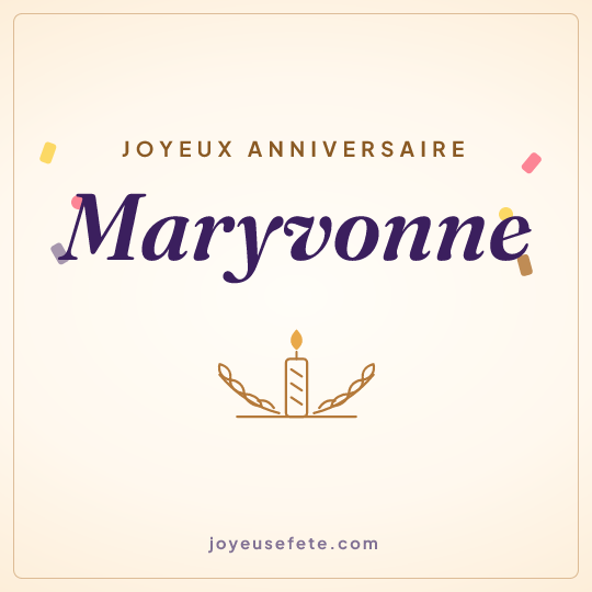 Image carrée « Joyeux anniversaire Maryvonne » pour WhatsApp