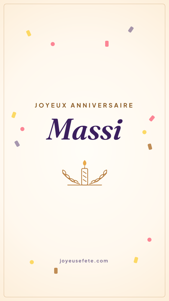 Image « Joyeux anniversaire Massi » au format story