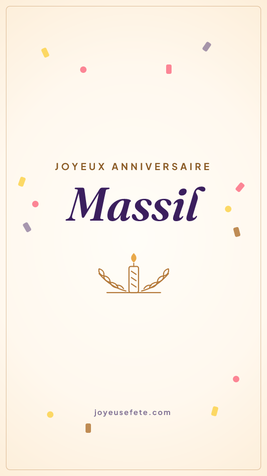 Image « Joyeux anniversaire Massil » au format story