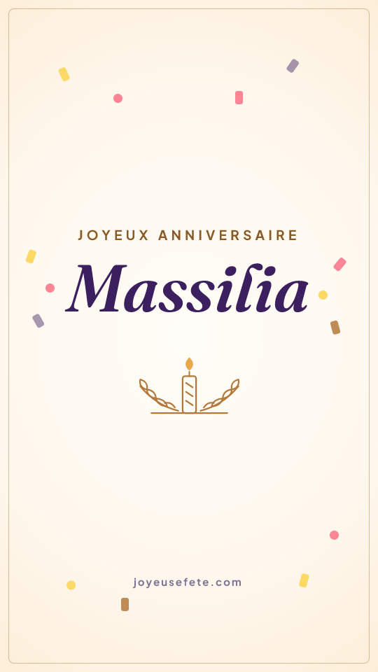 Image « Joyeux anniversaire Massilia » au format story