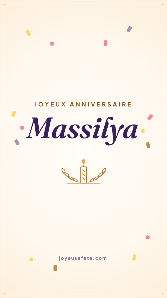Image « Joyeux anniversaire Massilya » au format story