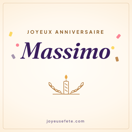 Image carrée « Joyeux anniversaire Massimo » pour WhatsApp