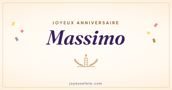 Image « Joyeux anniversaire Massimo » au format large