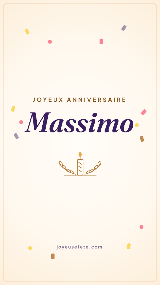 Image « Joyeux anniversaire Massimo » au format story