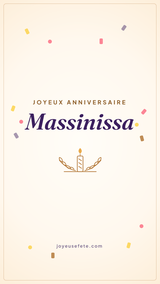 Image « Joyeux anniversaire Massinissa » au format story