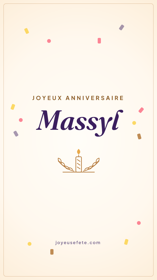 Image « Joyeux anniversaire Massyl » au format story