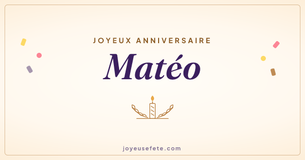 Image « Joyeux anniversaire Matéo » au format large
