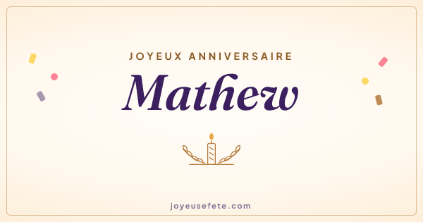 Image « Joyeux anniversaire Mathew » au format large