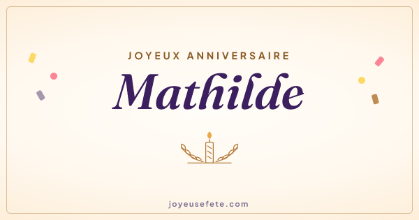 Image « Joyeux anniversaire Mathilde » au format large