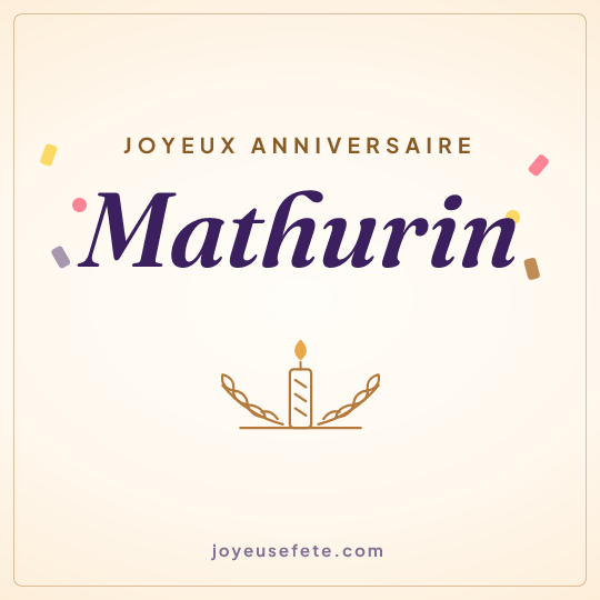 Image carrée « Joyeux anniversaire Mathurin » pour WhatsApp