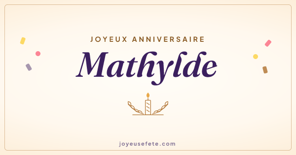 Image « Joyeux anniversaire Mathylde » au format large