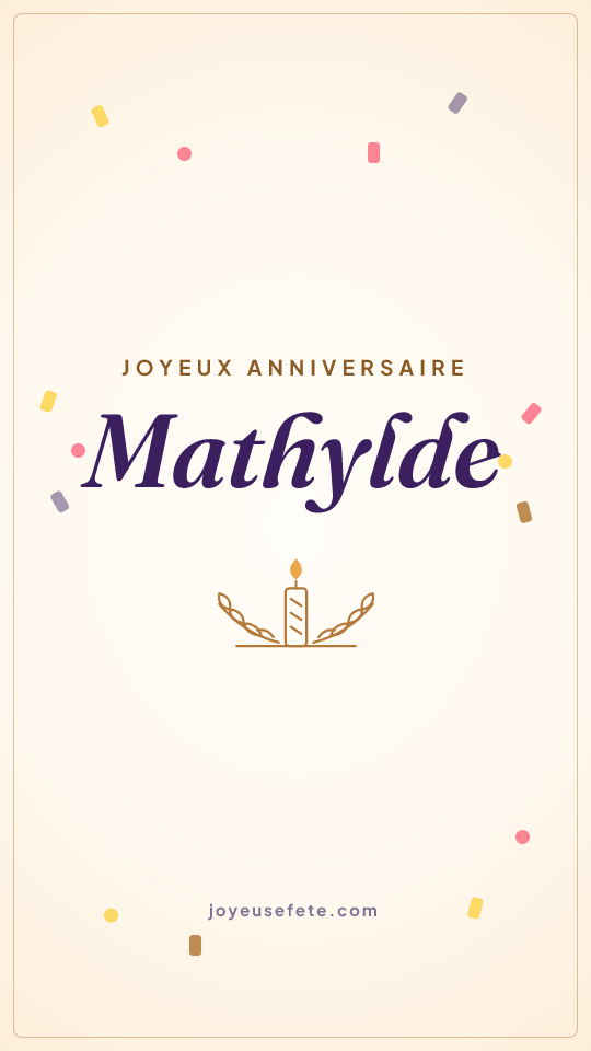 Image « Joyeux anniversaire Mathylde » au format story