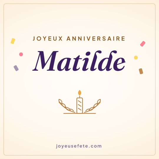 Image carrée « Joyeux anniversaire Matilde » pour WhatsApp
