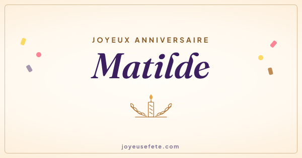 Image « Joyeux anniversaire Matilde » au format large