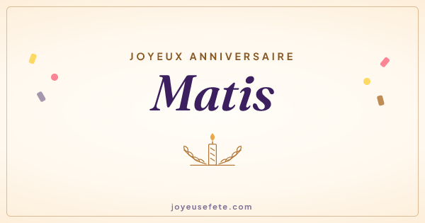 Image « Joyeux anniversaire Matis » au format large