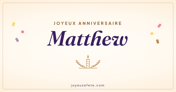 Image « Joyeux anniversaire Matthew » au format large