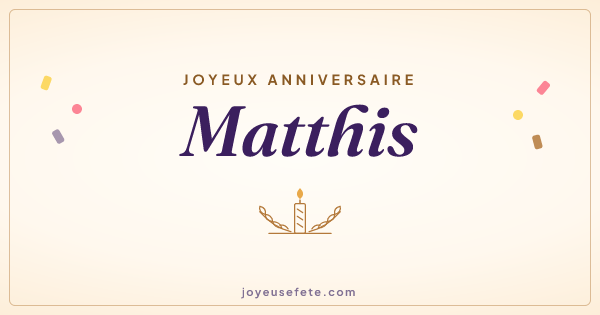 Image « Joyeux anniversaire Matthis » au format large