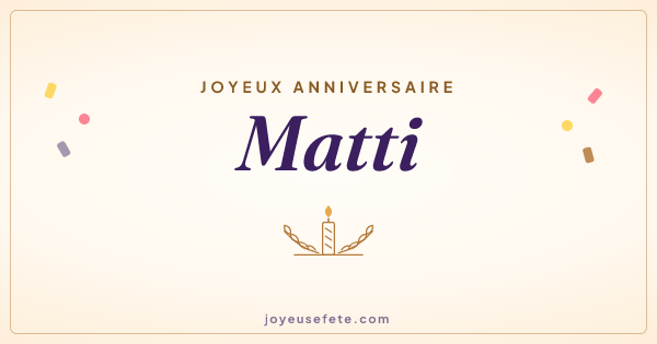 Image « Joyeux anniversaire Matti » au format large