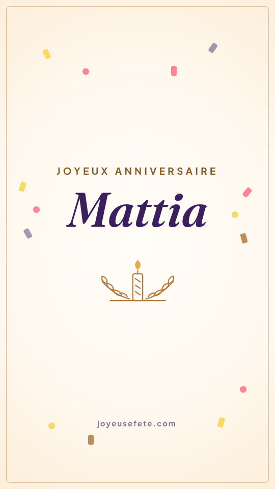 Image « Joyeux anniversaire Mattia » au format story