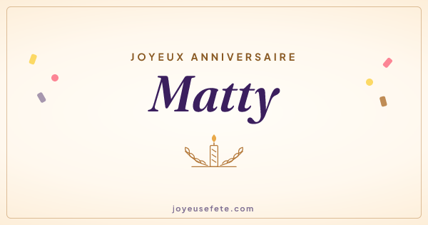 Image « Joyeux anniversaire Matty » au format large