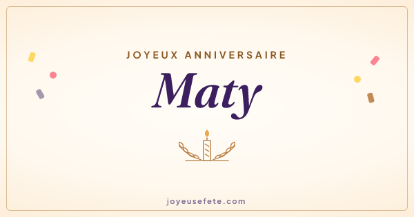 Image « Joyeux anniversaire Maty » au format large