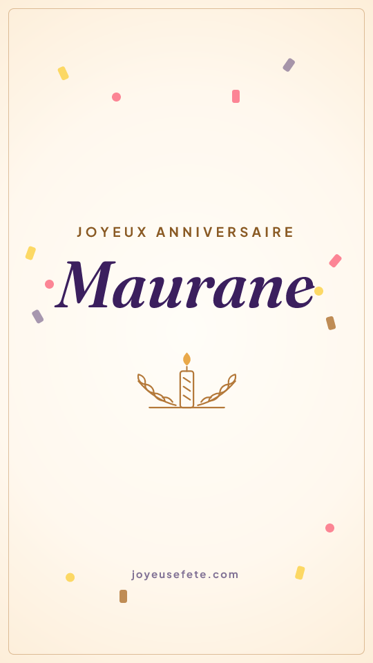 Image « Joyeux anniversaire Maurane » au format story