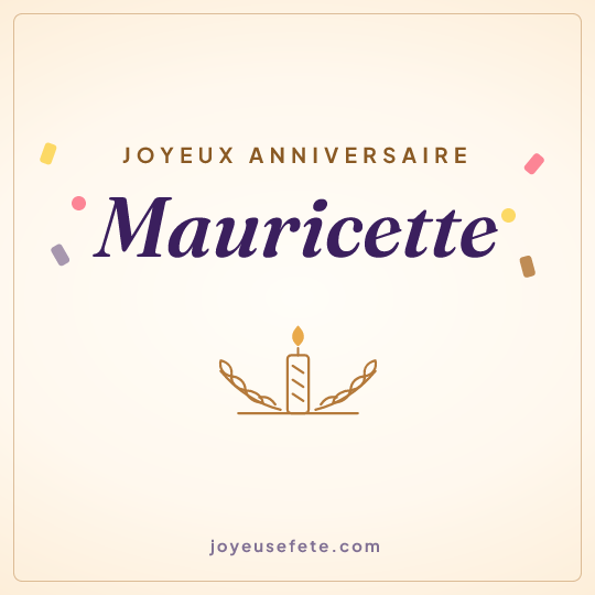 Image carrée « Joyeux anniversaire Mauricette » pour WhatsApp