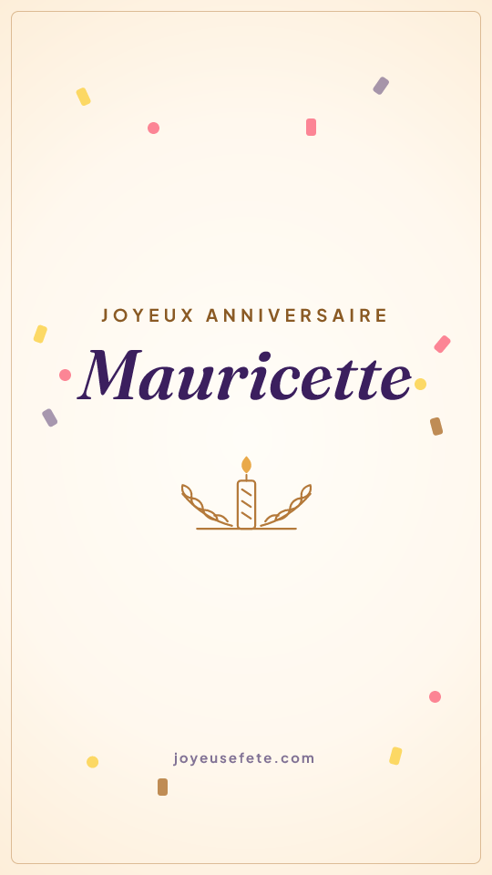 Image « Joyeux anniversaire Mauricette » au format story