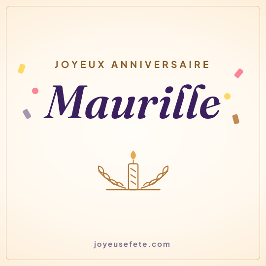 Image carrée « Joyeux anniversaire Maurille » pour WhatsApp