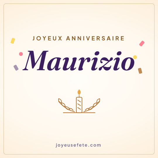 Image carrée « Joyeux anniversaire Maurizio » pour WhatsApp