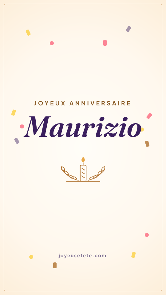 Image « Joyeux anniversaire Maurizio » au format story