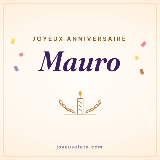 Image carrée « Joyeux anniversaire Mauro » pour WhatsApp
