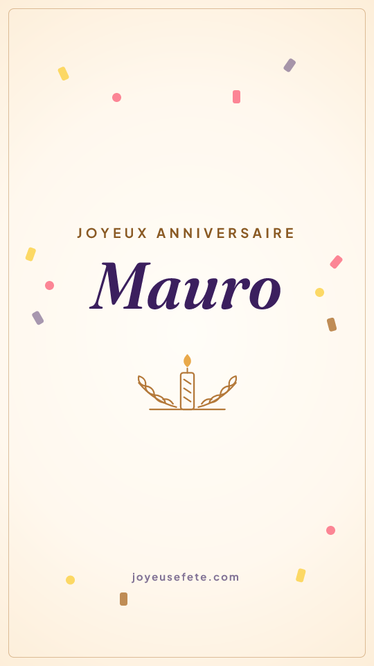 Image « Joyeux anniversaire Mauro » au format story