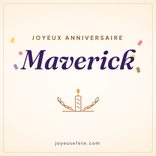 Image carrée « Joyeux anniversaire Maverick » pour WhatsApp