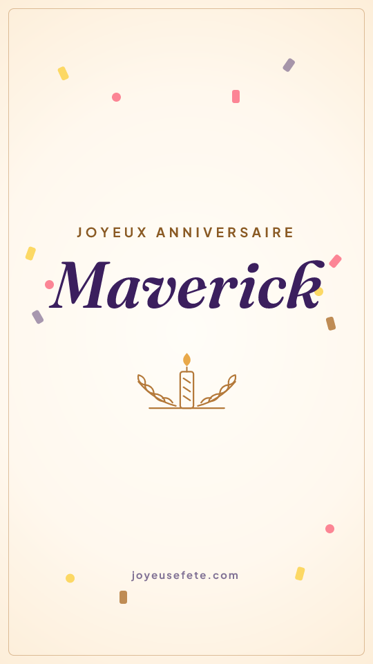 Image « Joyeux anniversaire Maverick » au format story