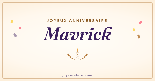 Image « Joyeux anniversaire Mavrick » au format large