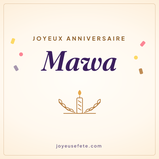 Image carrée « Joyeux anniversaire Mawa » pour WhatsApp
