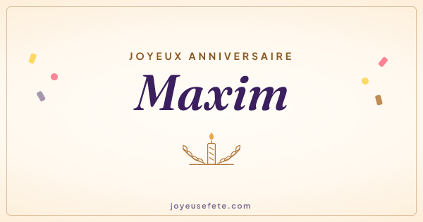 Image « Joyeux anniversaire Maxim » au format large